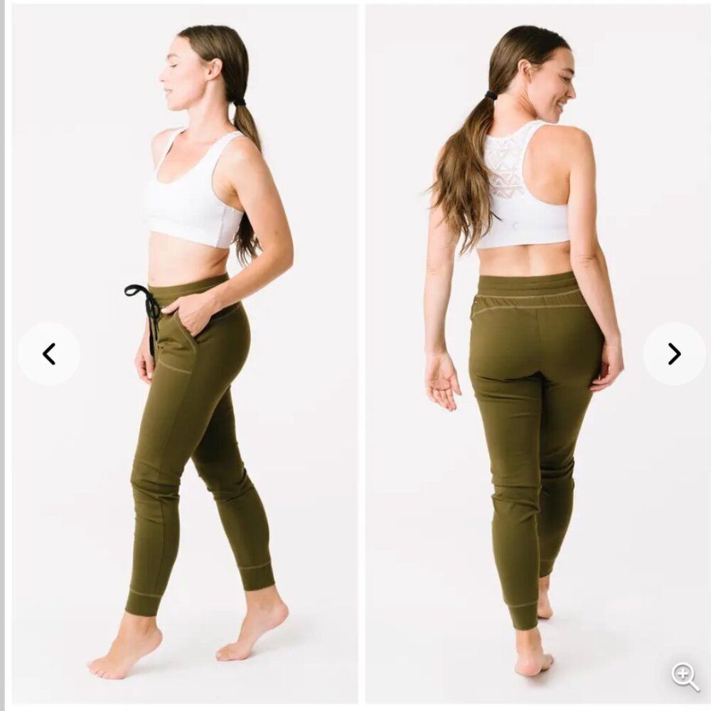 Zyia Unwind Jogger‎ Pants Women's Size Small in Olive Green Drawstring Pockets - Picture 8 of 8